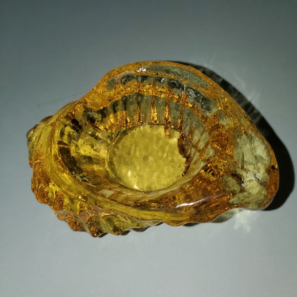 Stunning Recycled Glass Shell Votive Holder Signed Fire & Light Nautical Theme - Picture 6 of 8